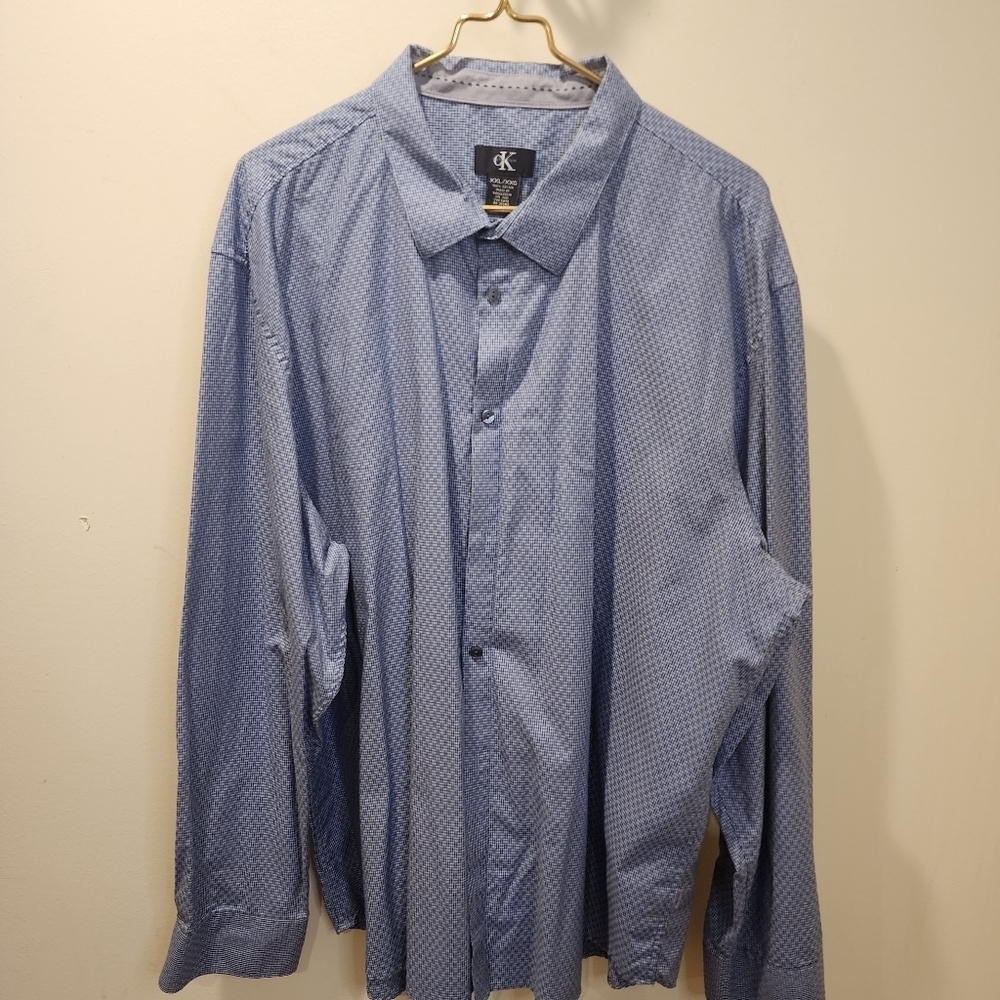 Calvin klein men's button Down long sleeves 100% cotton shirt size 2XL
